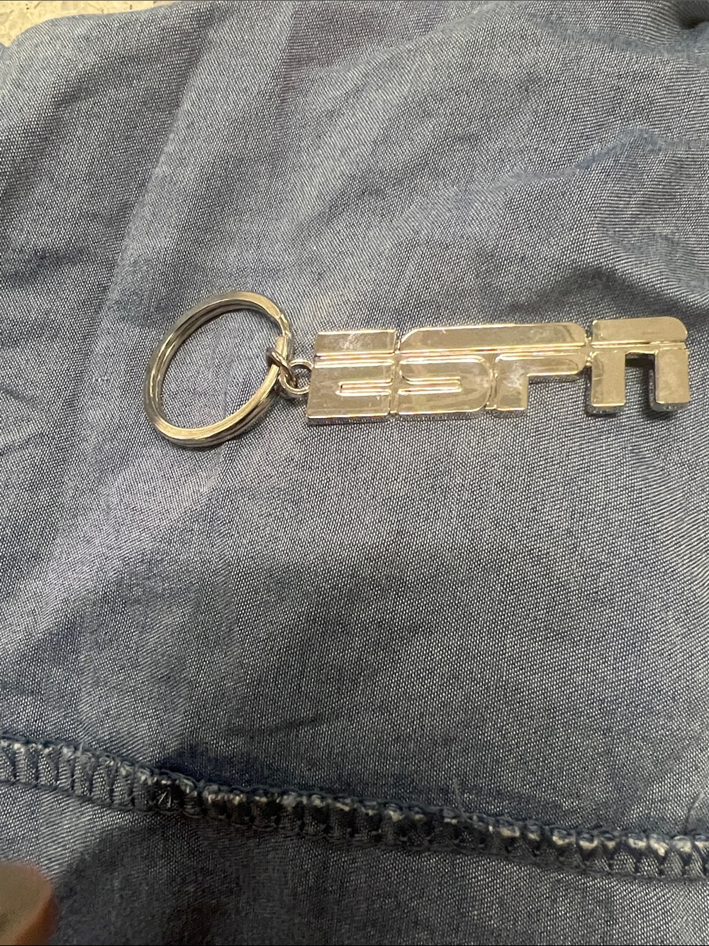 ESPN Silver Logo Collectible Keychain
Logo about 2” long.